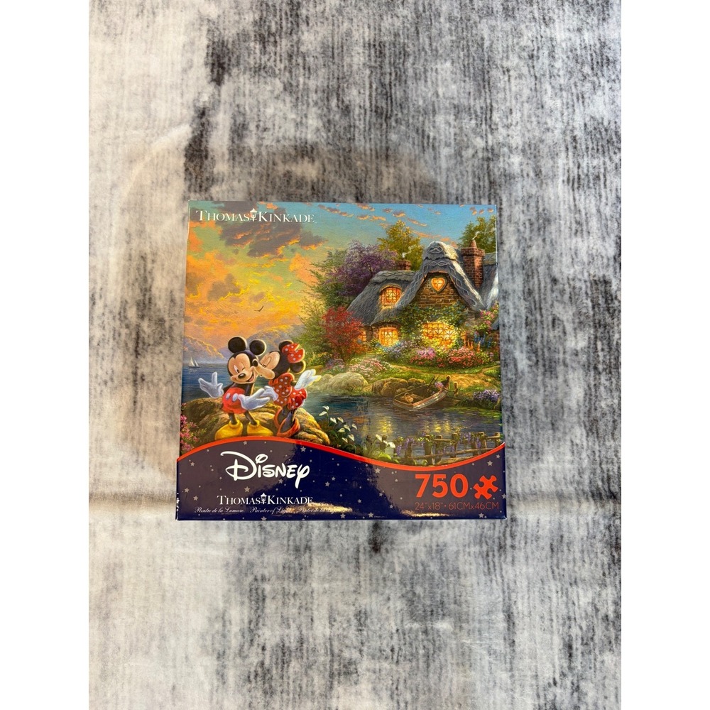 Thomas Kinkade Disney Mickey Minnie Sweetheart Cove 750 Piece Puzzle Ceaco